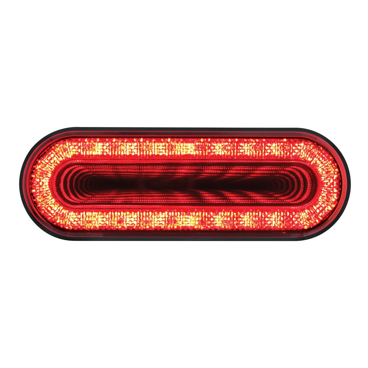 24 LED 6" Oval Mirage Light (Stop, Turn & Tail) - Red LED/Red Lens