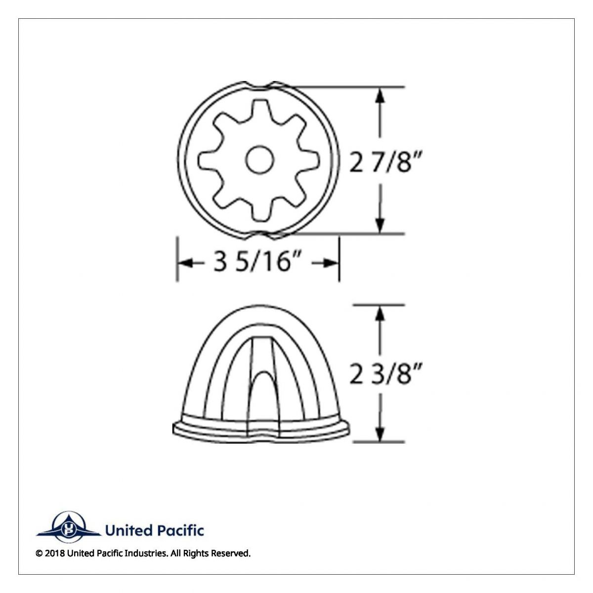 9 LED Dual Function GloLight Watermelon Cab/Auxiliary Light - Amber LED / Amber Lens - Thumbnail 8
