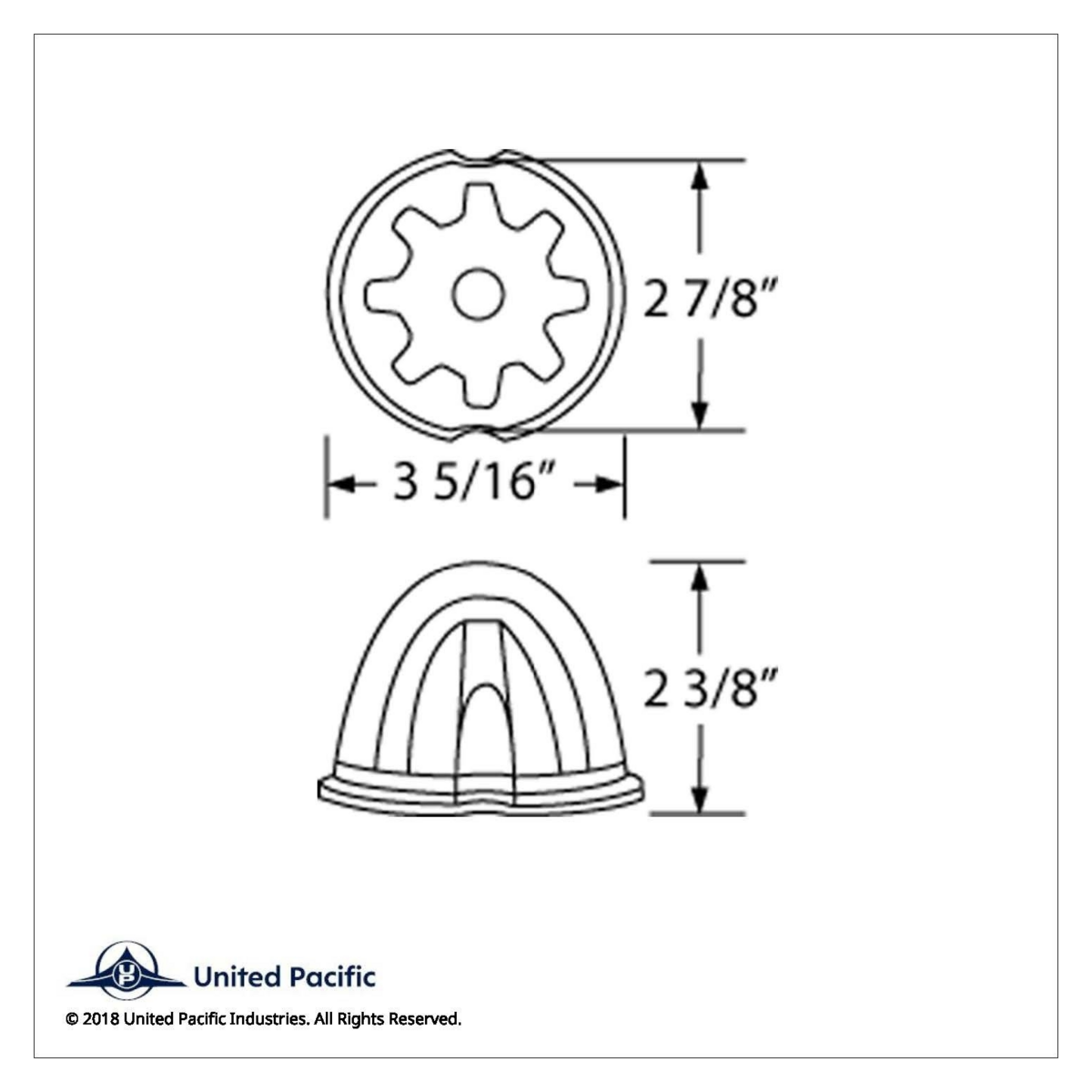 9 LED Dual Function GloLight Watermelon Cab/Auxiliary Light - Amber LED / Amber Lens - Thumbnail 10