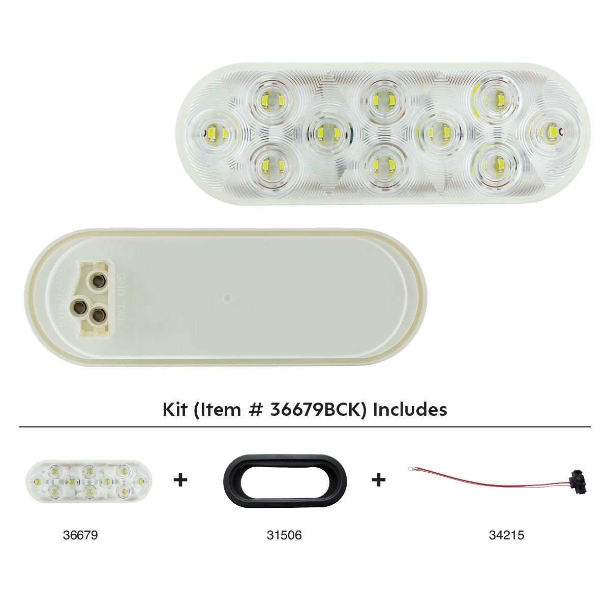 20 LED 6" Oval Back-Up Light Kit - Competition Series