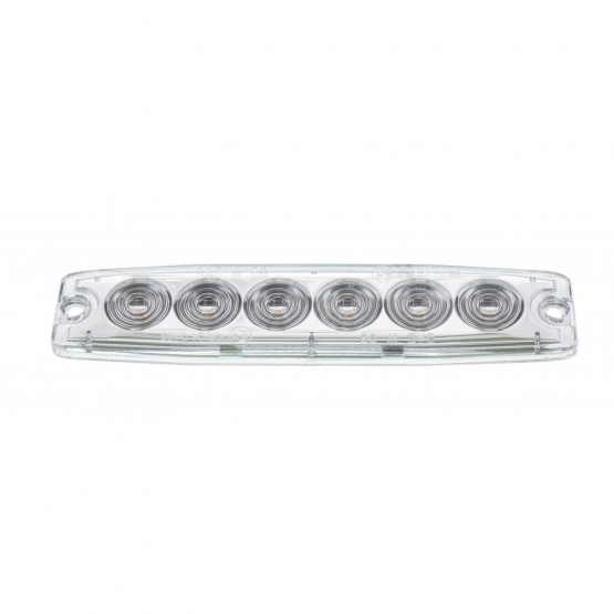 6 High Power LED Super Thin Warning Light - Amber LED/Clear Lens (Bulk) - Thumbnail 3
