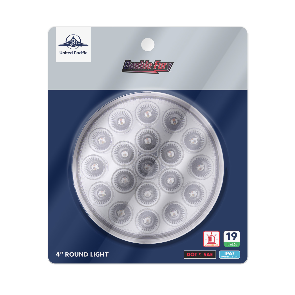 19 LED 4" Round Double Fury Light (Stop, Turn, Tail) With Warning Light - Red & Amber LED/Clear Lens - Thumbnail 11