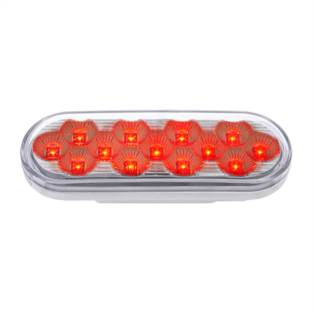 13 LED 6" Oval Double Fury Light (Stop, Turn & Tail) With Warning Light - Red & Amber LED/Clear Lens - Thumbnail 6