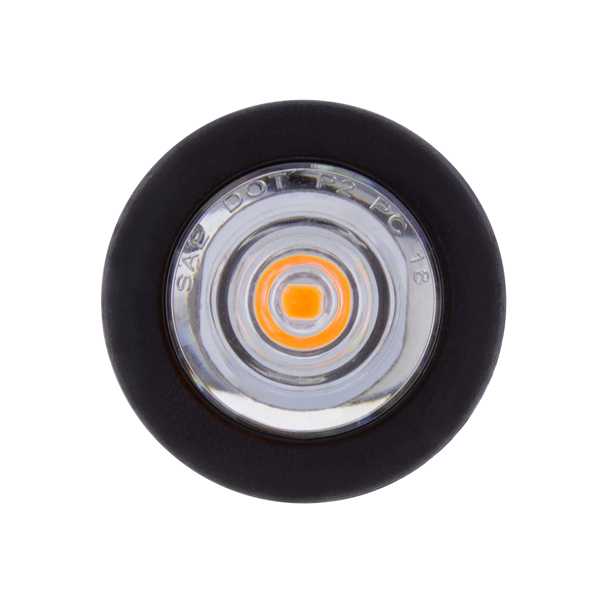 1 LED 3/4" Mini Clearance Light Amber LED With Clear Lens With Rubber Grommet (Bulk) - Thumbnail 2