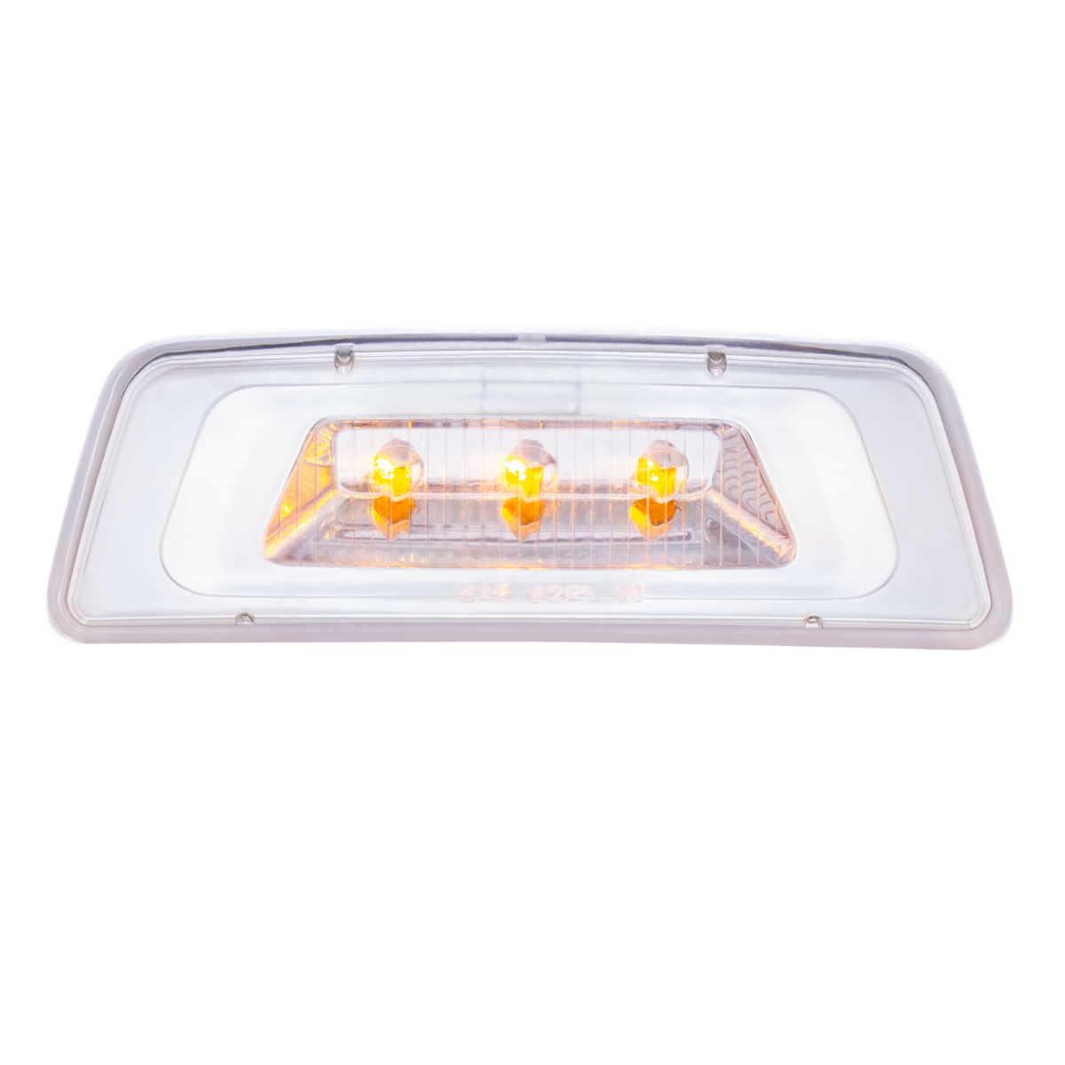 3 LED Fender Turn Signal/Parking Light For Kenworth T680/T700/T880 - Amber LED/Clear Lens - Thumbnail 9