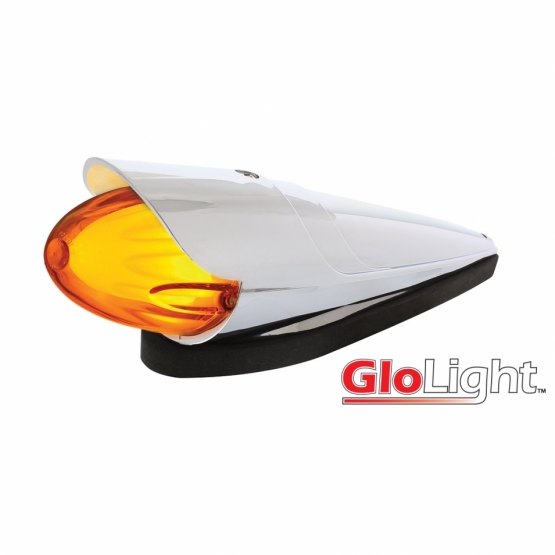 9 LED Dual Function GloLight Watermelon Grakon 1000 Style Cab Light Kit With Visor - Amber LED/Amber Lens