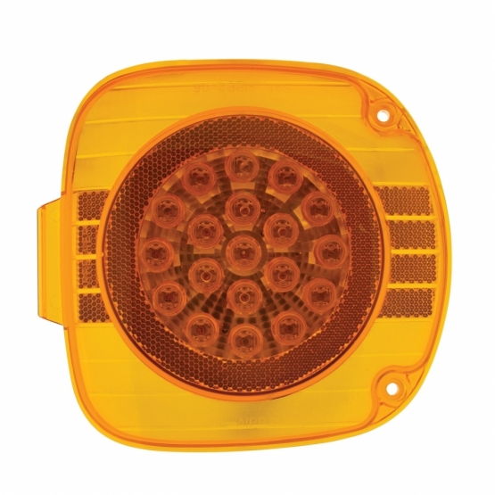 22 LED Turn Signal Light With Reflector For 1996-2010 Freightliner Century - Amber LED/Amber Lens - Thumbnail 2