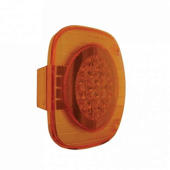 22 LED Turn Signal Light With Reflector For 1996-2010 Freightliner Century - Amber LED/Amber Lens - Thumbnail 3