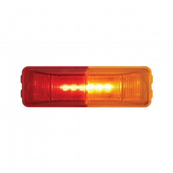 6 LED Rectangular Fender Mount Light (Clearance/Marker) With Amber & Red Lens (Bulk)
