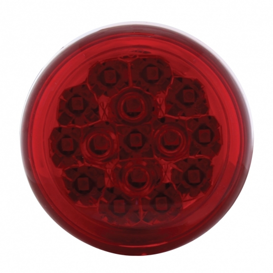 15 LED 2-3/8" Dual Function Signal Light For Harley Motorcycle - Red LED/Red Lens - Thumbnail 2
