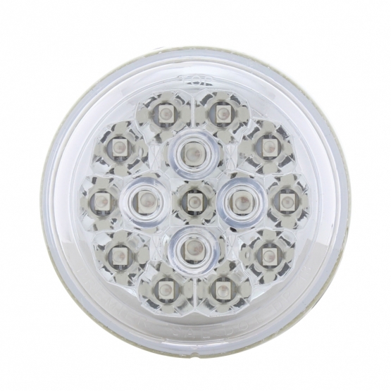 15 LED 2-3/8" Dual Function Signal Light For Harley Motorcycle - Red LED/Clear Lens - Thumbnail 2