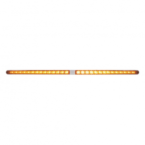 Dual 14 LED 12" Light Bars With Bezel - Amber LED/Amber Lens