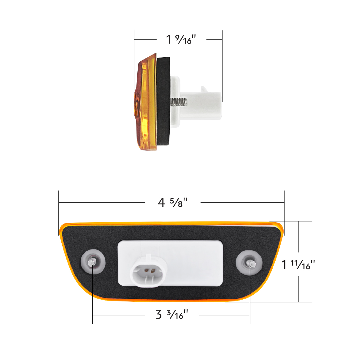 3 LED Cab Light For 2013-2021 Peterbilt 579 & Kenworth T680/T770/T880 -Amber LED/Lens - Thumbnail 7