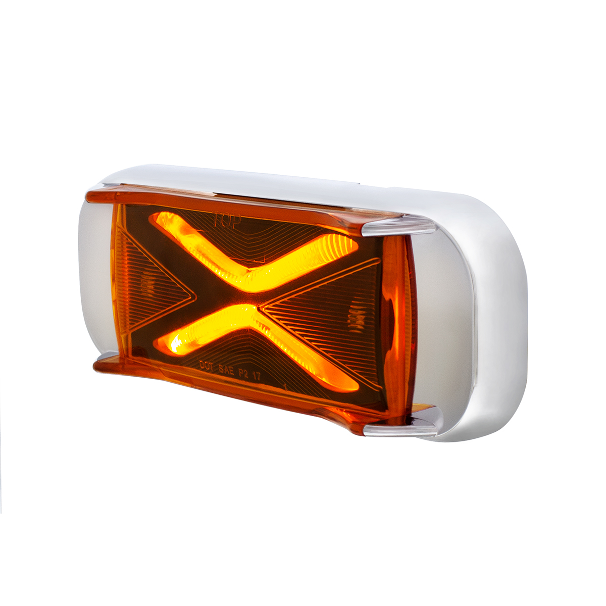 4 LED Saber Rectangular Marker Light With Amber Lens - Thumbnail 3