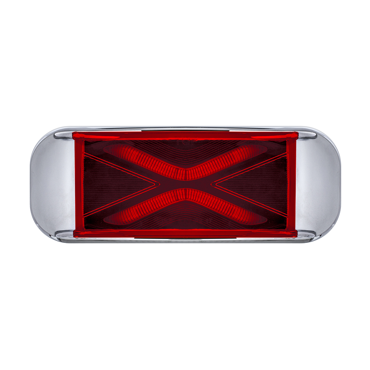 4 LED Saber Rectangular Marker Light With Red Lens - Thumbnail 2