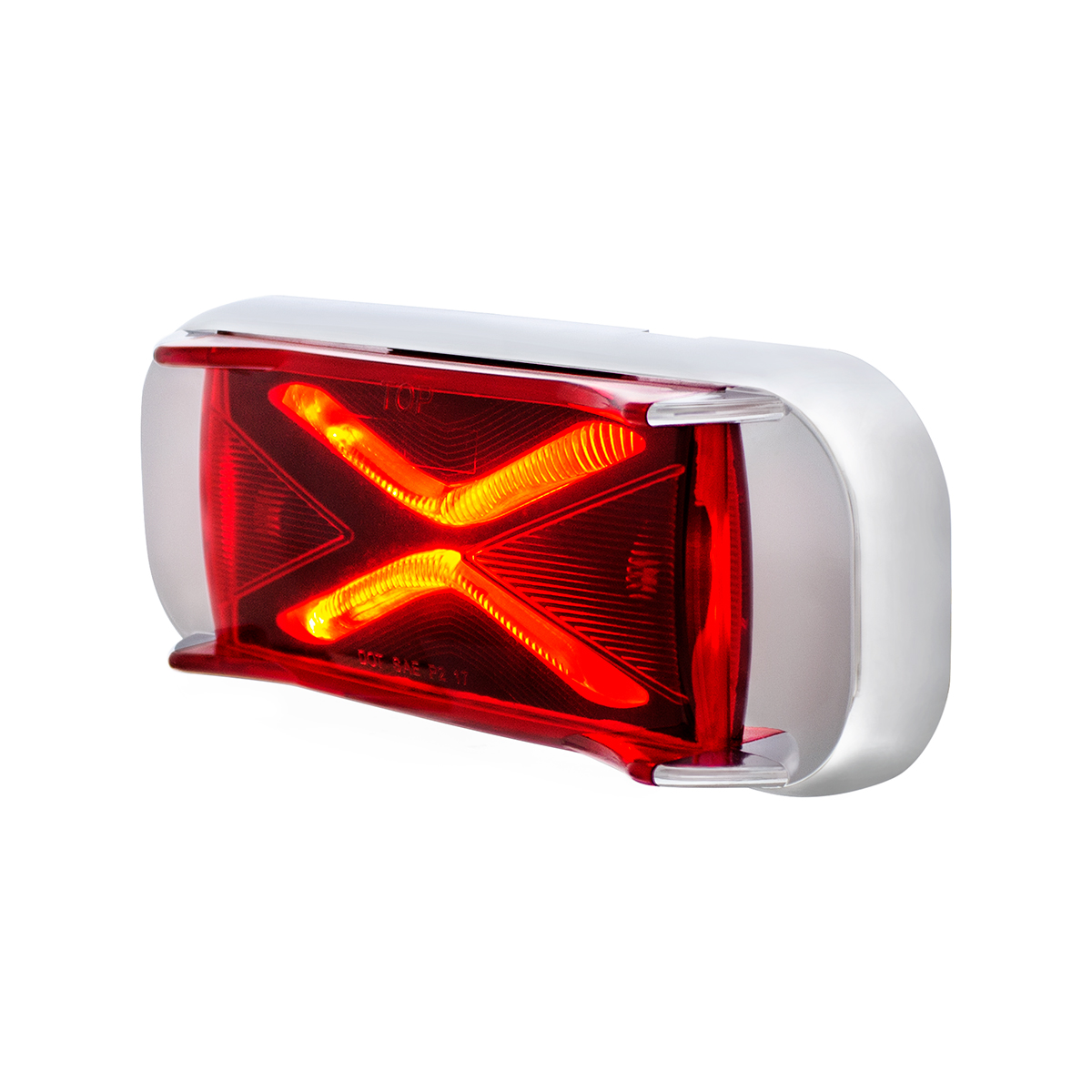 4 LED Saber Rectangular Marker Light With Red Lens - Thumbnail 3