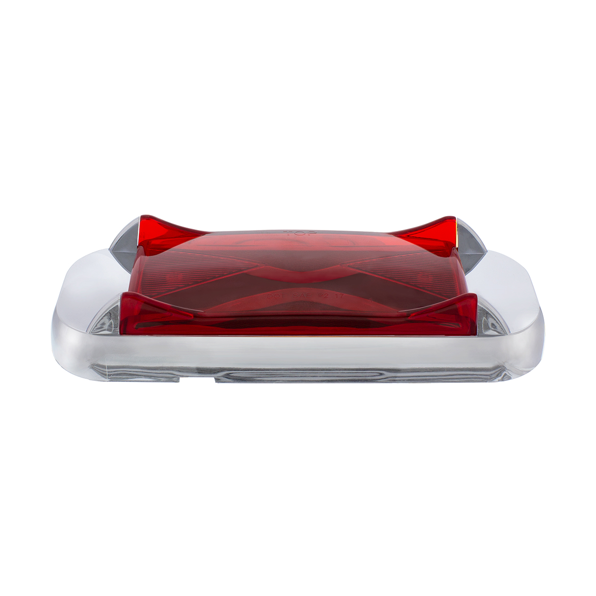 4 LED Saber Rectangular Marker Light With Red Lens - Thumbnail 6