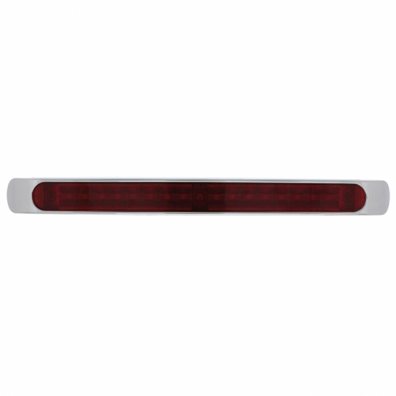 19 LED 17" Light Bar With Bezel (Stop, Turn & Tail) - Red LED/Red Lens - Thumbnail 2