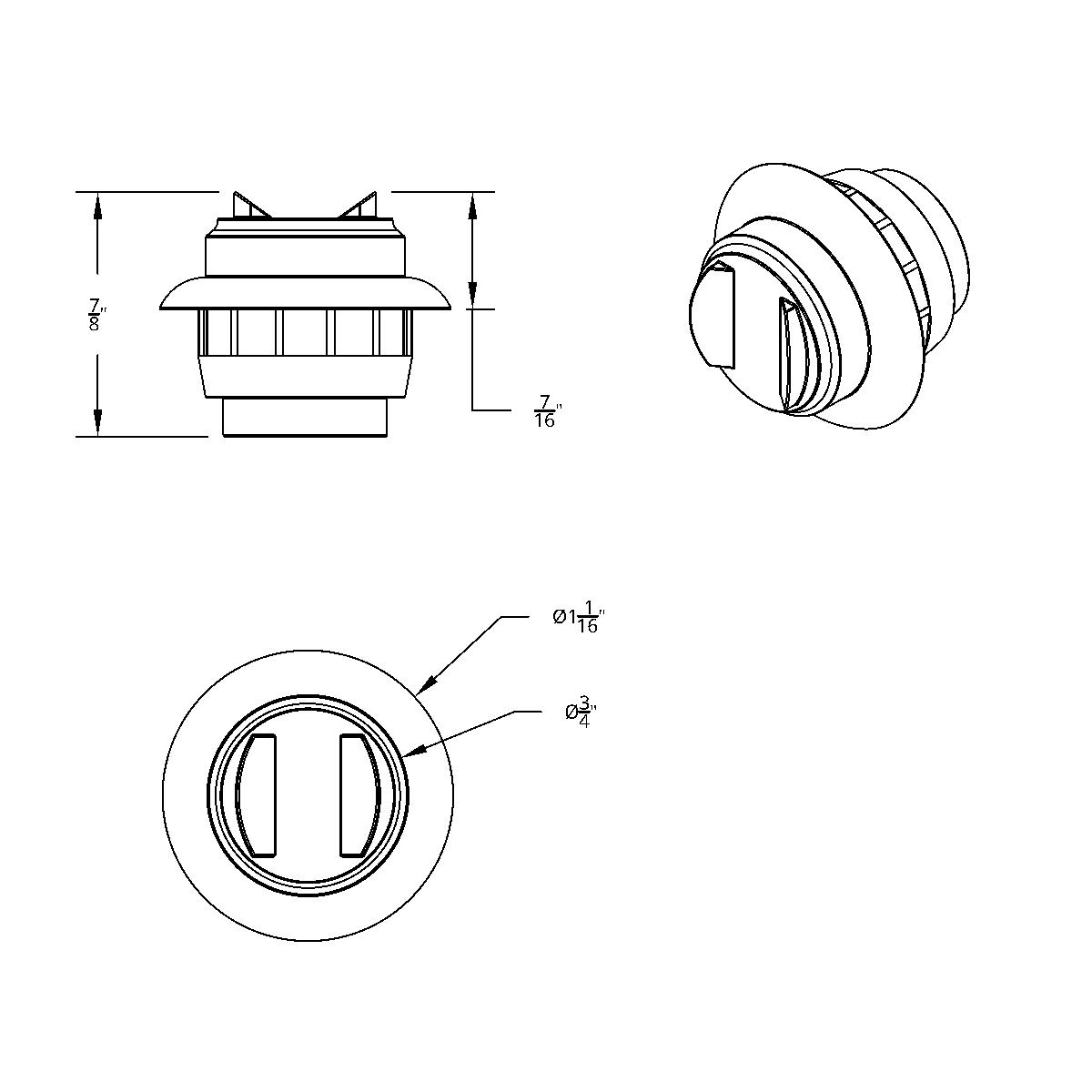2 LED 3/4" Mini Light (Clearance/Marker) With Rubber Grommet - Amber LED/Amber Lens (Bulk) - Thumbnail 4