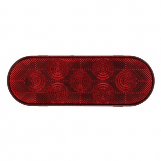 7 LED Oval Light (Stop, Turn & Tail) - Red LED/Red Lens - Thumbnail 2
