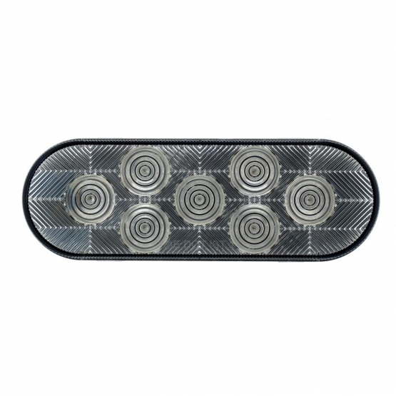 7 LED Oval Light (Stop, Turn & Tail) - Red LED/Clear Lens - Thumbnail 2
