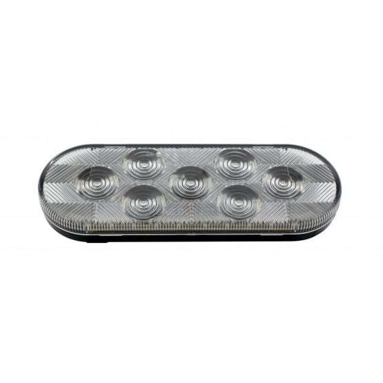 7 LED Oval Light (Stop, Turn & Tail) - Red LED/Clear Lens - Thumbnail 3