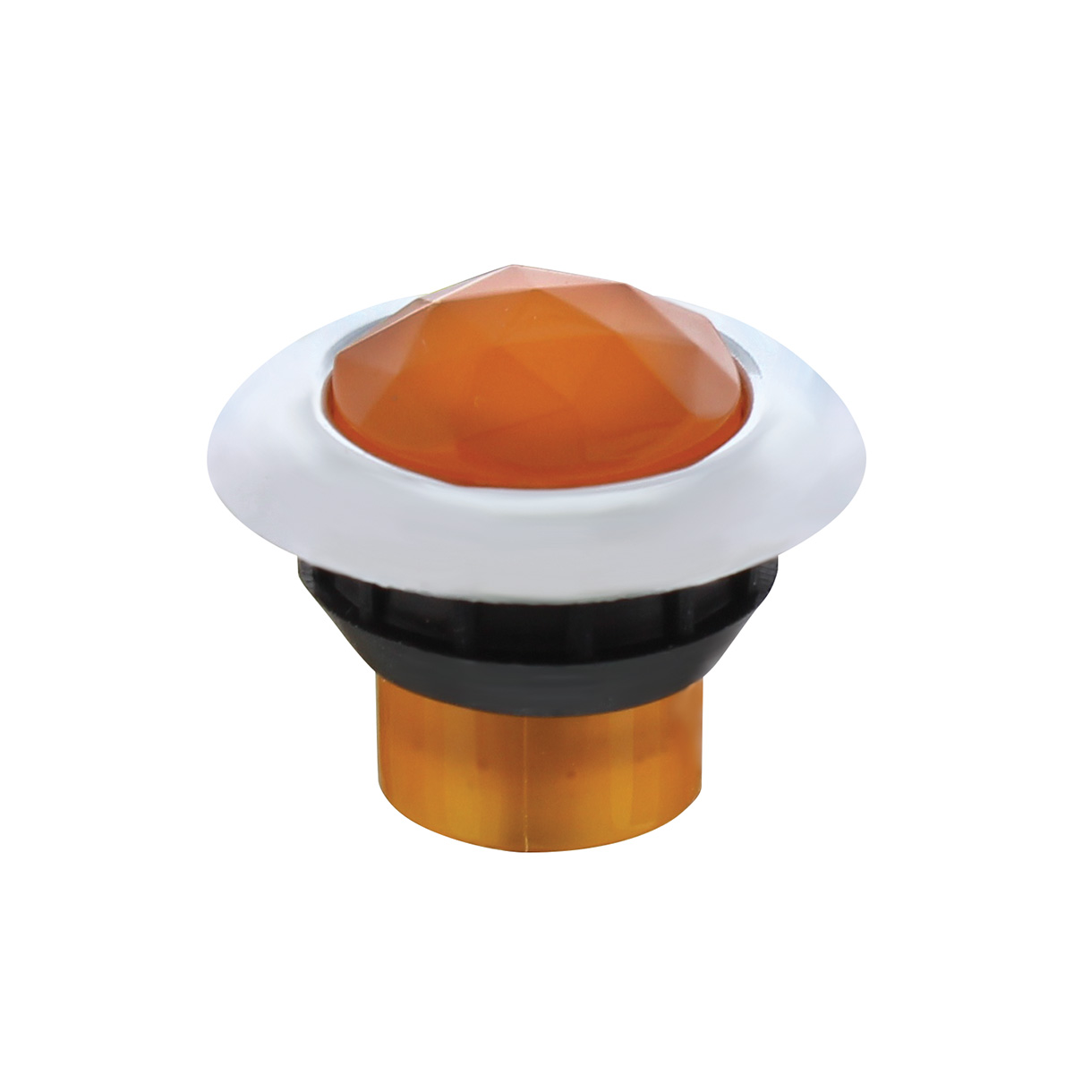 3 LED Dual Function 3/4" Mini Light (Clearance/Marker) With Faceted Crystal Lens-Amber LED/Amber Lens - Thumbnail 5