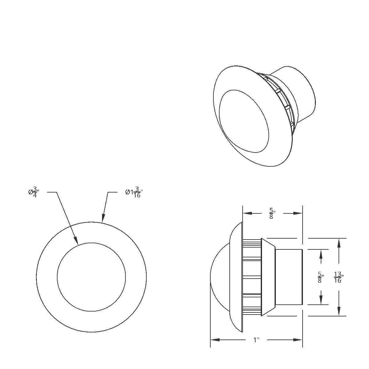 3 LED Dual Function 3/4" Mini Light (Clearance/Marker) With Faceted Crystal Lens-Amber LED/Amber Lens - Thumbnail 7