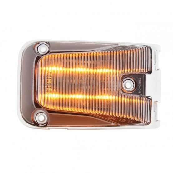 6 LED Door Side Indicator Light For 1998-2024 Volvo VNL - Amber LED/Clear Lens - Thumbnail 5