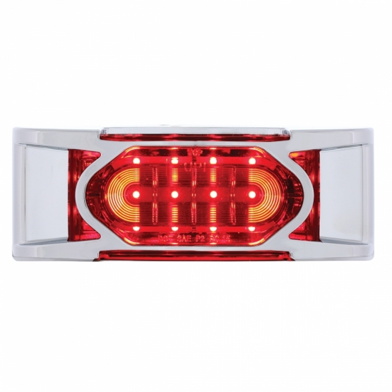 16 LED Reflector Light (Clearance/Marker) With Chrome Bezel - Red LED/Red Lens
