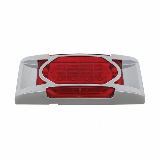 16 LED Reflector Light (Clearance/Marker) With Chrome Bezel - Red LED/Red Lens - Thumbnail 5