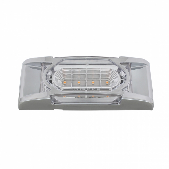16 LED Reflector Light (Clearance/Marker) With Chrome Bezel - Amber LED/Clear Lens - Thumbnail 5
