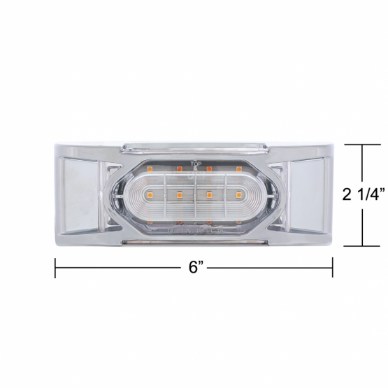 16 LED Reflector Light (Clearance/Marker) With Chrome Bezel - Amber LED/Clear Lens - Thumbnail 6