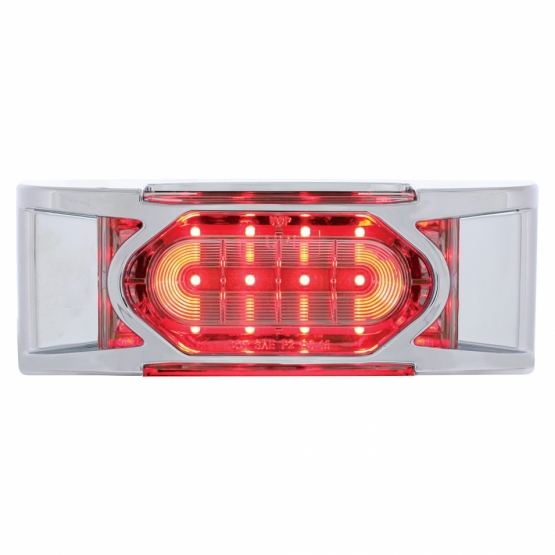 16 LED Reflector Light (Clearance/Marker) With Chrome Bezel - Red LED/Clear Lens