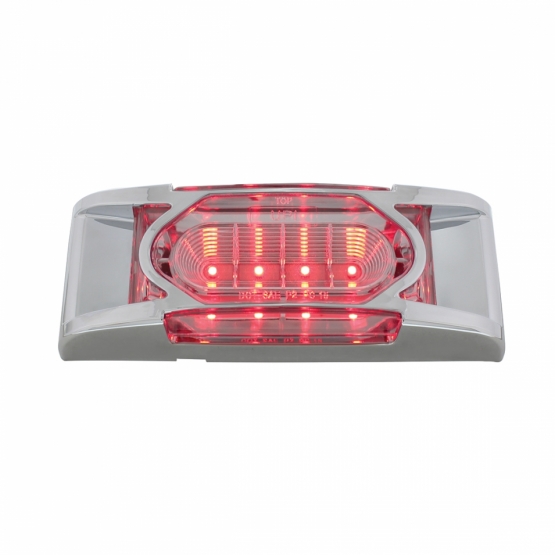 16 LED Reflector Light (Clearance/Marker) With Chrome Bezel - Red LED/Clear Lens - Thumbnail 4
