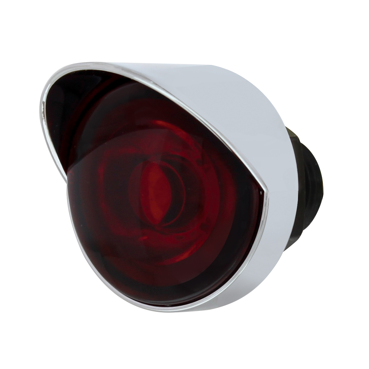 3 High Power LED 1" Light (Clearance/Marker) With Visor - Red LED/Red Lens - Thumbnail 3