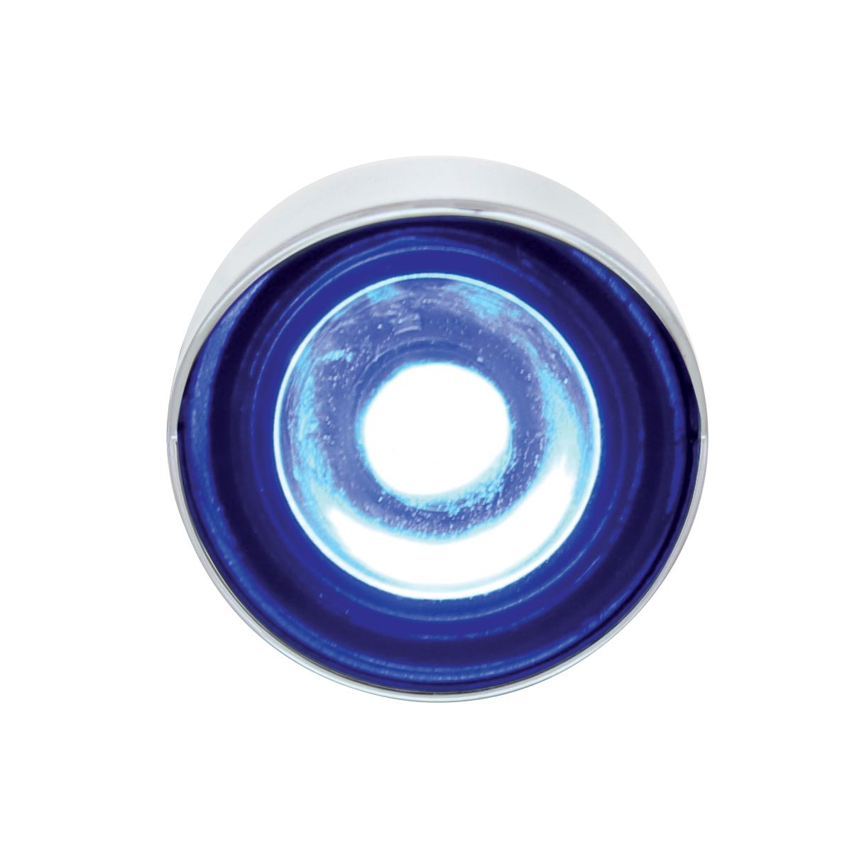 3 High Power LED 1" Light (Clearance/Marker) With Visor - Blue LED/Clear Lens