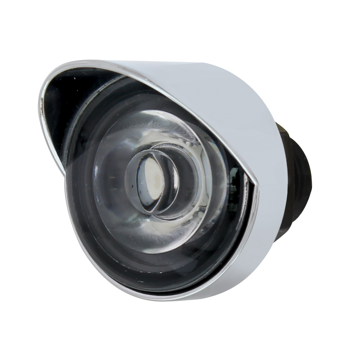 3 High Power LED 1" Light (Clearance/Marker) With Visor - Red LED/Clear Lens - Thumbnail 3