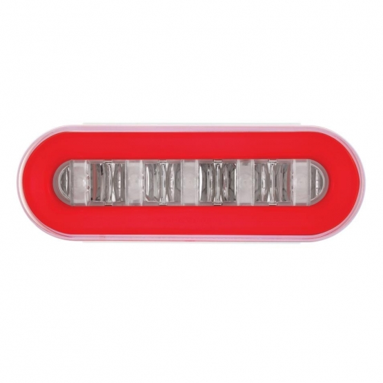 22 LED 6" Oval GloLight Kit With Divider Bar Inner Design (Stop, Turn & Tail) - Red LED/Red Insert (Each) - Thumbnail 3