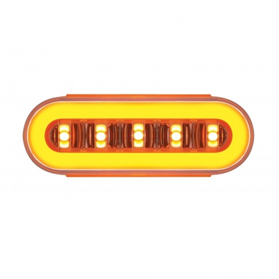 22 LED 6" Oval Clear Lens With Halo Insert GloLight Light Kit - Amber LEDs/Amber Insert (Each) - Thumbnail 2