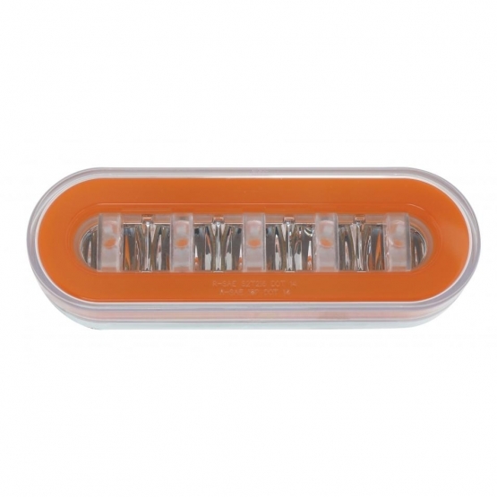 22 LED 6" Oval Clear Lens With Halo Insert GloLight Light Kit - Amber LEDs/Amber Insert (Each) - Thumbnail 5