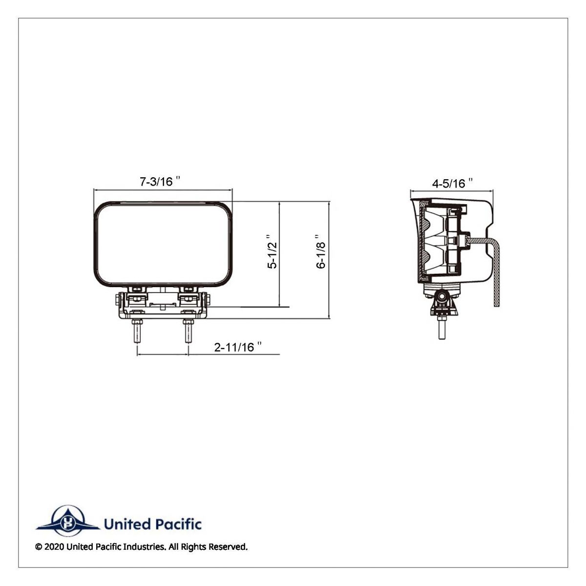 8 High Power Rectangular 6-Watt LED Work Light (Bulk) - Thumbnail 5