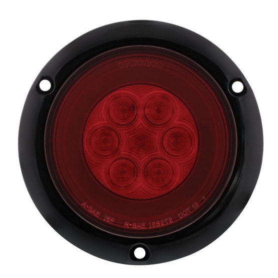 21 LED 4" Round Flange Mount GloLight (Stop, Turn & Tail) - Red LED/Red Lens - Thumbnail 3
