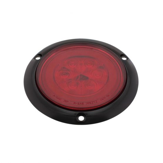 21 LED 4" Round Flange Mount GloLight (Stop, Turn & Tail) - Red LED/Red Lens - Thumbnail 4