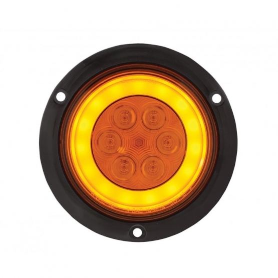 21 LED 4" Flange Mount GloLight (Turn Signal) - Amber LED/Amber Lens - Thumbnail 2