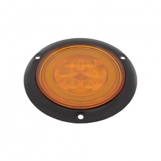 21 LED 4" Flange Mount GloLight (Turn Signal) - Amber LED/Amber Lens - Thumbnail 4