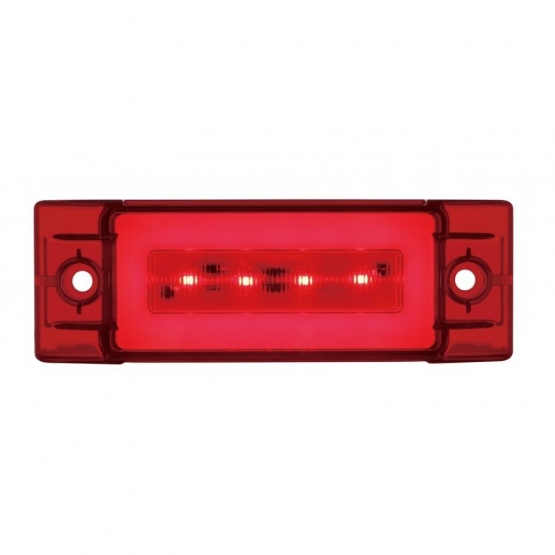 16 LED Rectangular GloLight (Clearance/Marker) - Red LED/ Red Lens