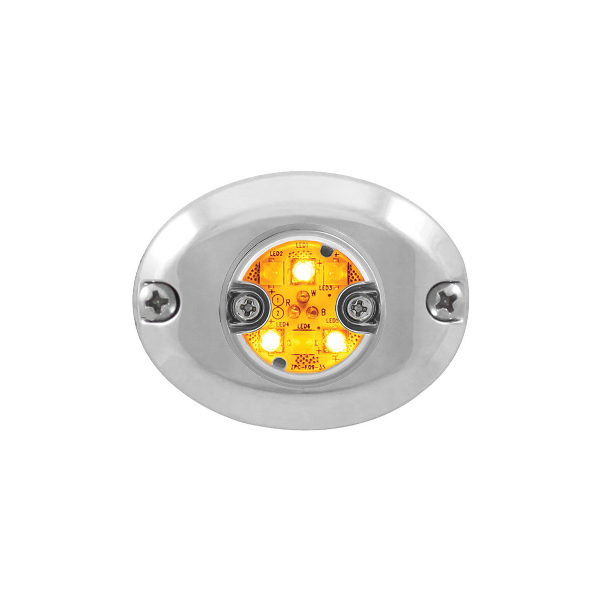 6 LED 1" Warning Light - Split Color - Thumbnail 2