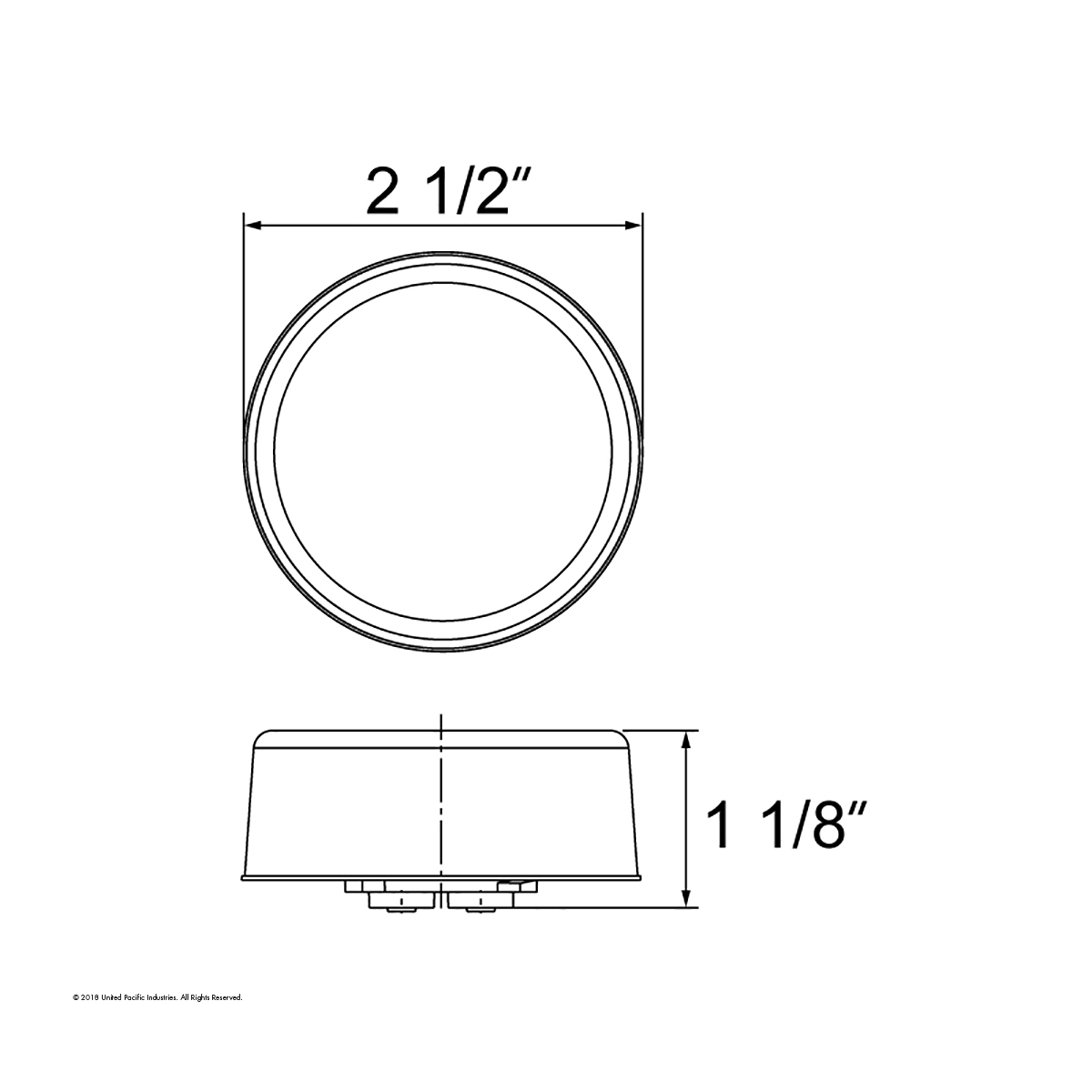 9 LED 2.5" Round GloLight (Clearance/Marker) - Red LED/Red Lens (Bulk) - Thumbnail 5