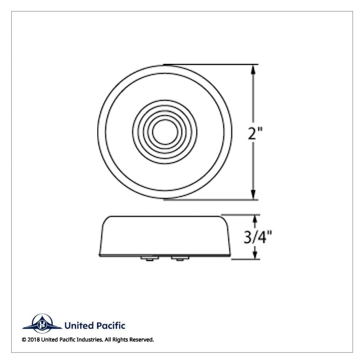 6 LED 2" Round GloLight (Clearance/Marker) - Amber LED/Amber Lens - Thumbnail 5